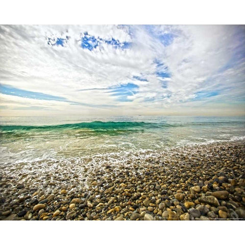 Emerald Wave Black Modern Wood Framed Art Print by Linden, Sally