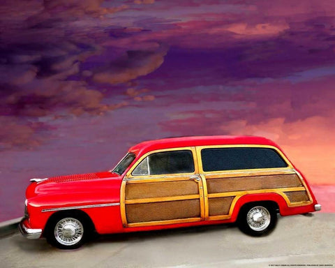 Red Woody White Modern Wood Framed Art Print with Double Matting by Linden, Sally