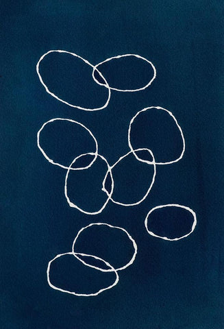 Circles Black Ornate Wood Framed Art Print with Double Matting by Van, Laura