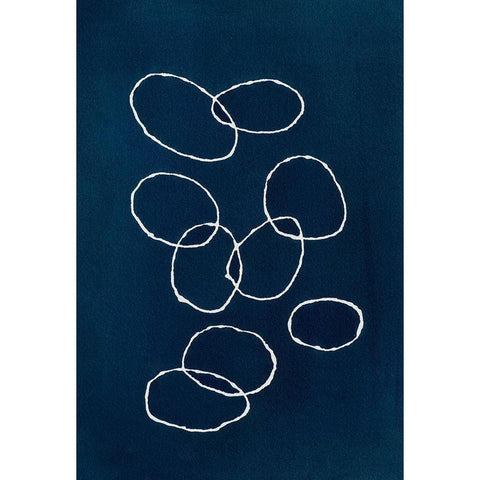 Circles Black Modern Wood Framed Art Print by Van, Laura