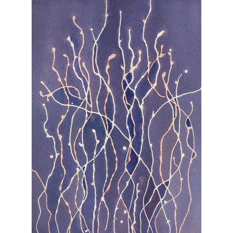 Purple Dreams White Modern Wood Framed Art Print by Van, Laura