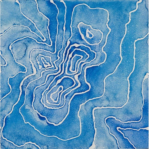 Ice Flow White Modern Wood Framed Art Print by Van, Laura