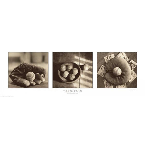 Tradition Triptych W Border Black Modern Wood Framed Art Print by Messer, Judy B.