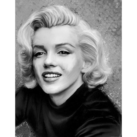 Smile In Gray Sparkle Black Modern Wood Framed Art Print by Michaels, Jerry