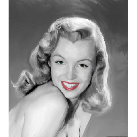 Young Marilyn Black Modern Wood Framed Art Print with Double Matting by Michaels, Jerry