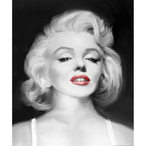 Marilyns Gaze White Modern Wood Framed Art Print by Michaels, Jerry