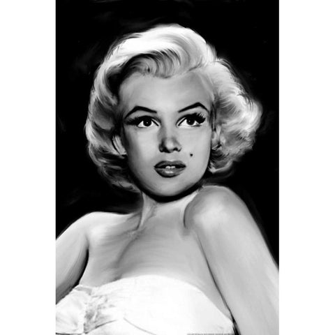 Pixie Marilyn Black Modern Wood Framed Art Print with Double Matting by Michaels, Jerry