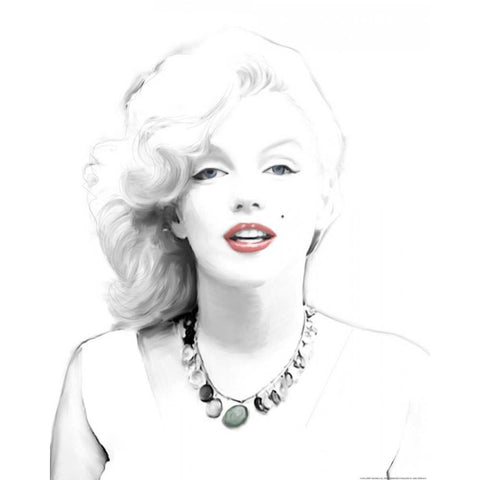 Marilyn Summer Black Modern Wood Framed Art Print with Double Matting by Michaels, Jerry