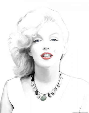 Marilyn Summer White Modern Wood Framed Art Print with Double Matting by Michaels, Jerry