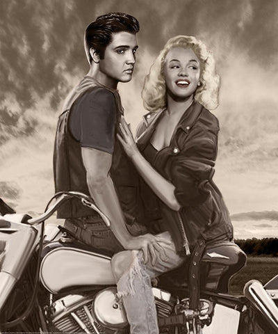 Sunset Ride Black Ornate Wood Framed Art Print with Double Matting by Nelson, Josh