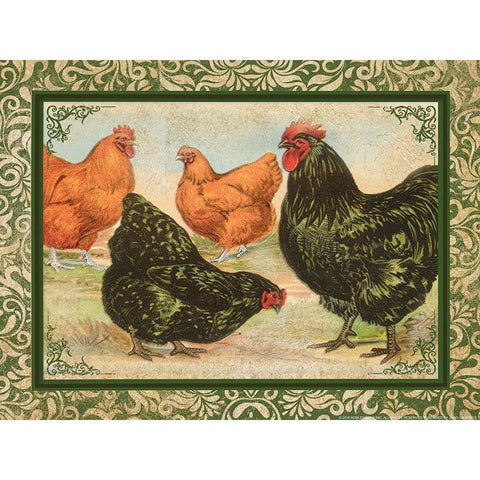 Chicken 2 White Modern Wood Framed Art Print by Nobleworks, Inc.