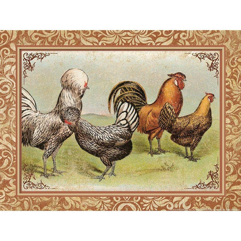 Chicken 3 White Modern Wood Framed Art Print by Nobleworks, Inc.