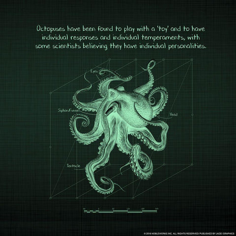 Octoprint 3 White Modern Wood Framed Art Print by Nobleworks, Inc.