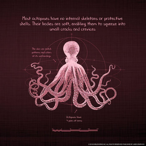 Octoprint 4 White Modern Wood Framed Art Print by Nobleworks, Inc.