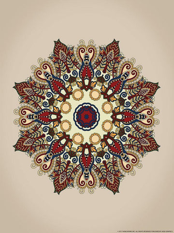 Mandala 2 White Modern Wood Framed Art Print with Double Matting by Nobleworks, Inc.