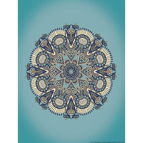 Mandala 3 Gold Ornate Wood Framed Art Print with Double Matting by Nobleworks, Inc.