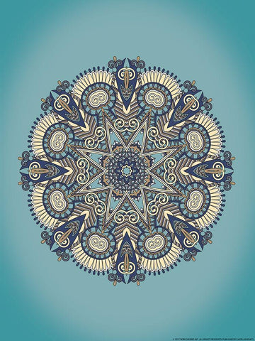 Mandala 3 White Modern Wood Framed Art Print with Double Matting by Nobleworks, Inc.