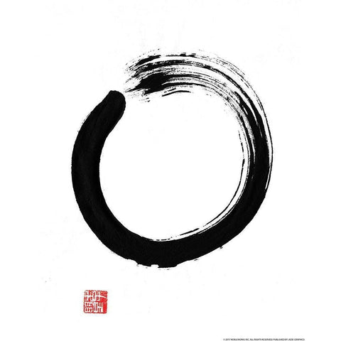 Zen 3 Black Modern Wood Framed Art Print with Double Matting by Nobleworks, Inc.