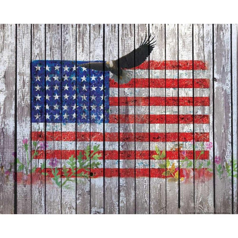 Flag 9 White Modern Wood Framed Art Print by Nobleworks, Inc.