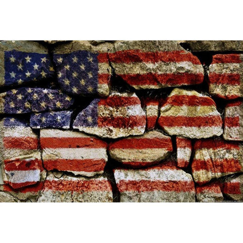 Flag 11 Black Modern Wood Framed Art Print with Double Matting by Nobleworks, Inc.