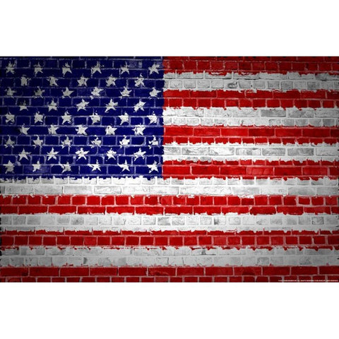 Flag 15 White Modern Wood Framed Art Print by Nobleworks, Inc.