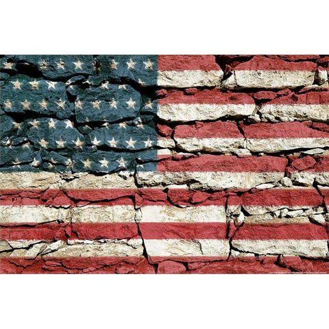 Flag 16 White Modern Wood Framed Art Print by Nobleworks, Inc.