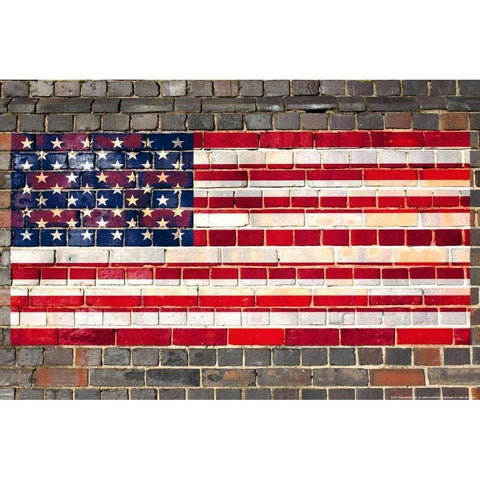 Flag 19 Black Modern Wood Framed Art Print with Double Matting by Nobleworks, Inc.