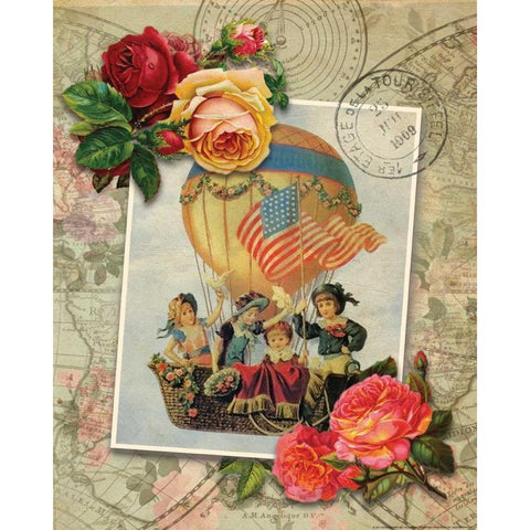 Balloon 5 Gold Ornate Wood Framed Art Print with Double Matting by Nobleworks, Inc.