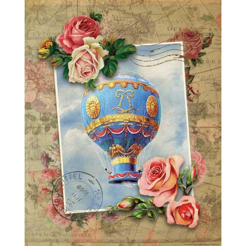 Balloon 8 Gold Ornate Wood Framed Art Print with Double Matting by Nobleworks, Inc.