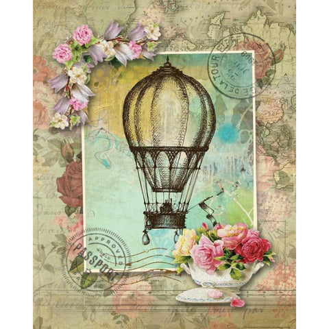 Balloon 10 Gold Ornate Wood Framed Art Print with Double Matting by Nobleworks, Inc.