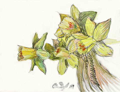 Yellow Study Black Ornate Wood Framed Art Print with Double Matting by Segal, Alan