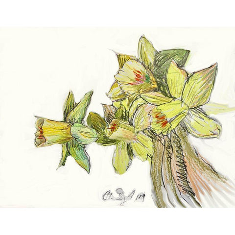 Yellow Study White Modern Wood Framed Art Print by Segal, Alan