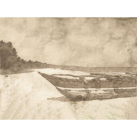 Waiting For Tide White Modern Wood Framed Art Print by Segal, Alan