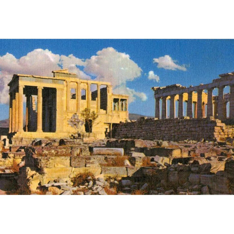 Acropolis Gold Ornate Wood Framed Art Print with Double Matting by Paul, Alan