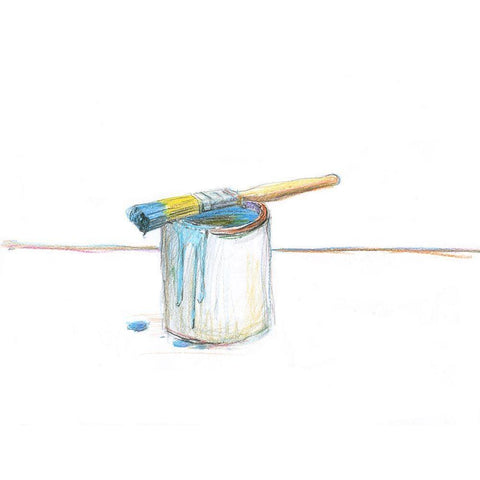 Blue Paint Gold Ornate Wood Framed Art Print with Double Matting by Segal, Alan