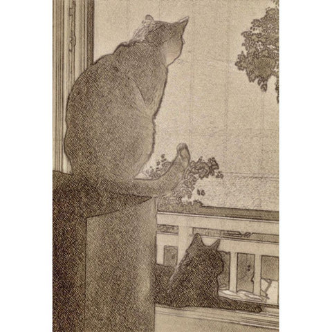 Looking Gold Ornate Wood Framed Art Print with Double Matting by Segal, Alan