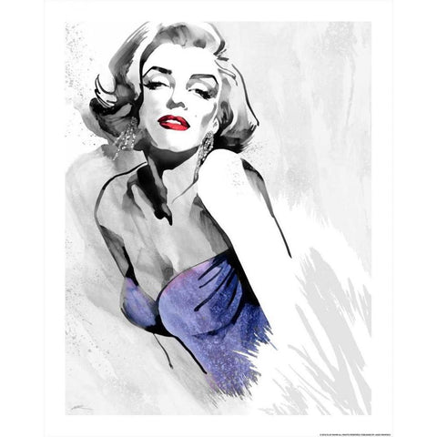 Marilyns Pose In Purple Gold Ornate Wood Framed Art Print with Double Matting by Rahim, Ellie