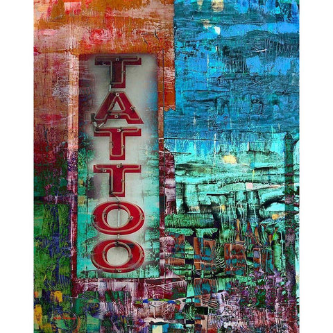Tatoo Black Modern Wood Framed Art Print by Khilnani, Rajiv