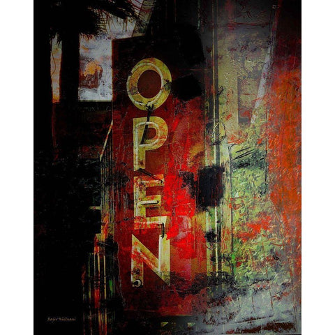 Open Black Modern Wood Framed Art Print by Khilnani, Rajiv