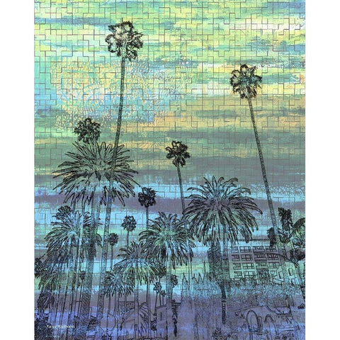 Puzzle Land Black Modern Wood Framed Art Print with Double Matting by Khilnani, Rajiv