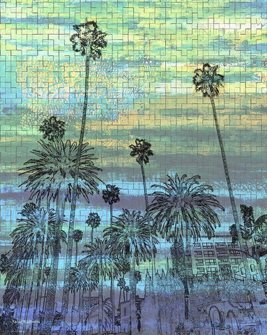 Puzzle Land White Modern Wood Framed Art Print with Double Matting by Khilnani, Rajiv