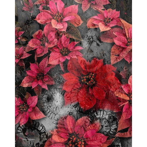 Red Boquet Black Modern Wood Framed Art Print by Khilnani, Rajiv