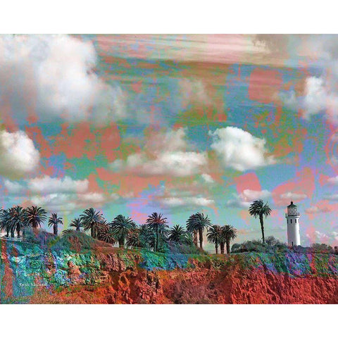 Light House Black Modern Wood Framed Art Print with Double Matting by Khilnani, Rajiv