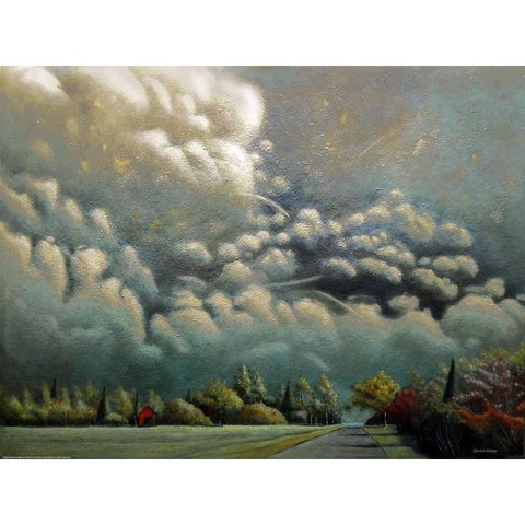 Wainscott, Approaching Storm White Modern Wood Framed Art Print by Romm, Steven