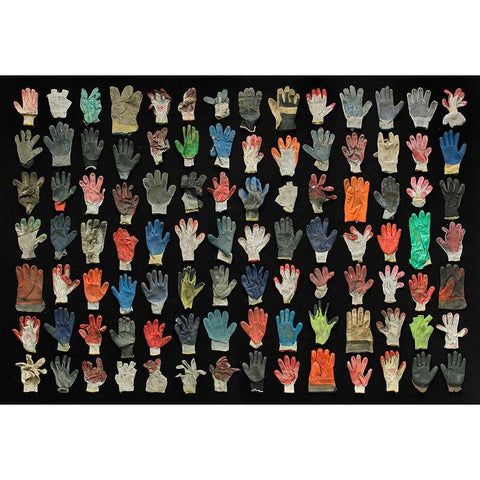 Work Gloves Black Modern Wood Framed Art Print by Rosenthal, Barry
