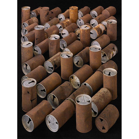 Beer Cans Black Modern Wood Framed Art Print by Rosenthal, Barry