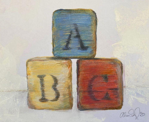 ABC White Modern Wood Framed Art Print with Double Matting by Segal, Alan