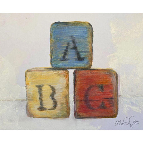 ABC Black Modern Wood Framed Art Print with Double Matting by Segal, Alan