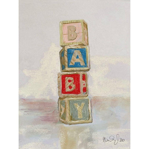 Baby Blocks White Modern Wood Framed Art Print by Segal, Alan