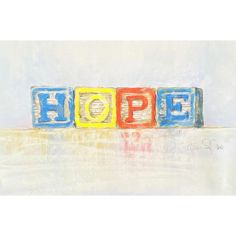 Hope Black Modern Wood Framed Art Print by Segal, Alan